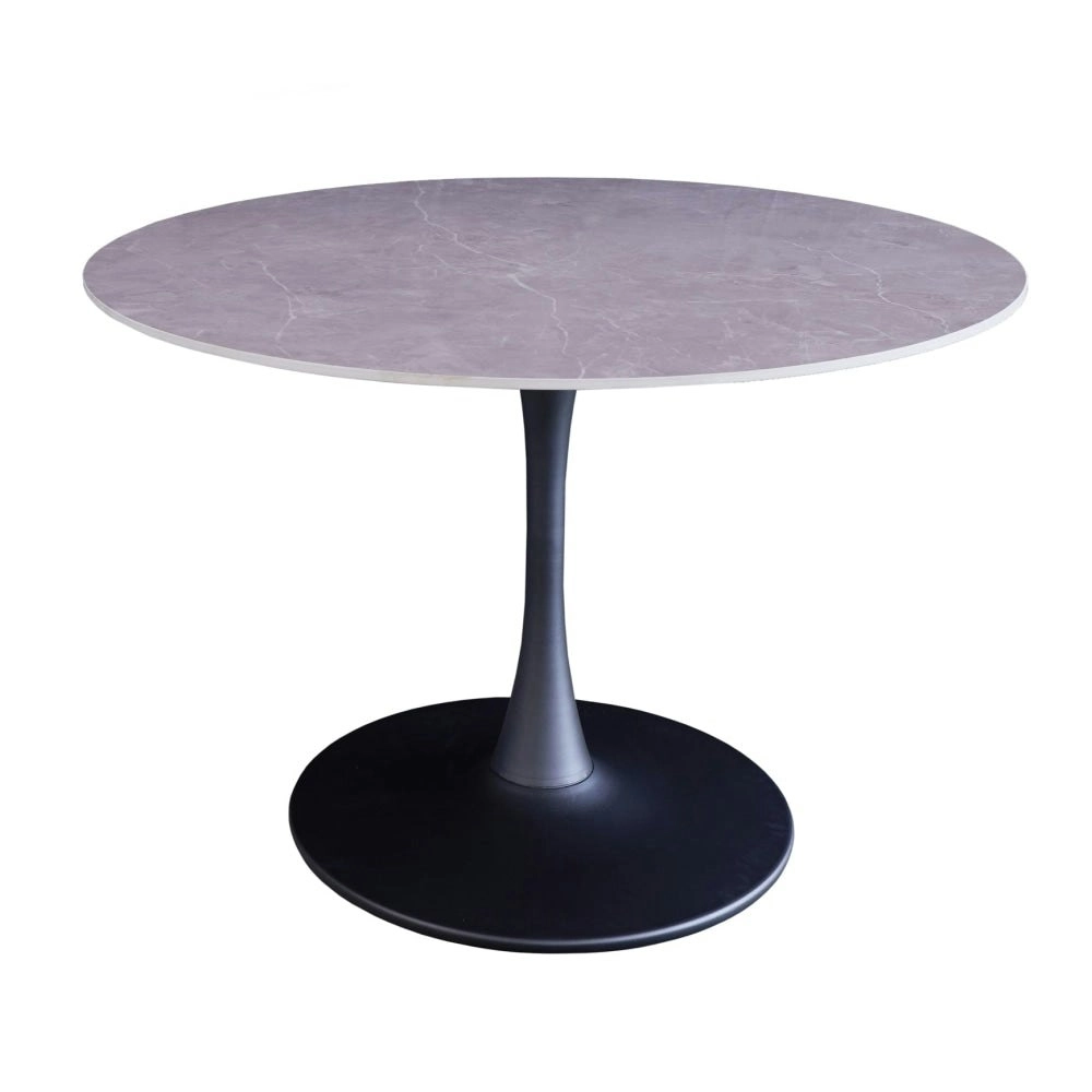 Raimon Furniture Fari Round Ceramic Kitchen Dining Table 110cm Metal Frame - Bulgarian Grey