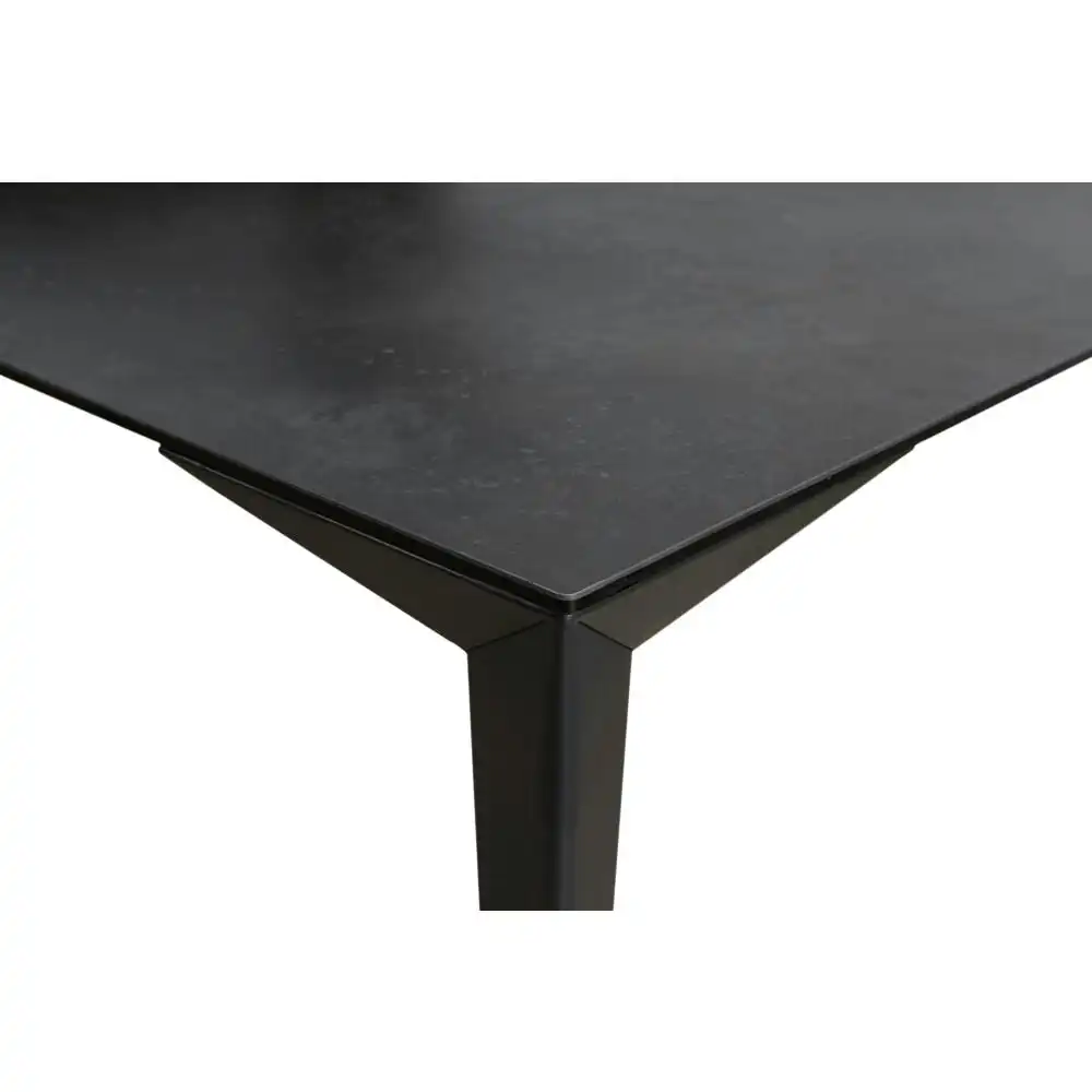 Raimon Furniture Alexandra Modern Rectangular Kitchen Dining Table Ceramic Metal Frame 200cm - Nero
