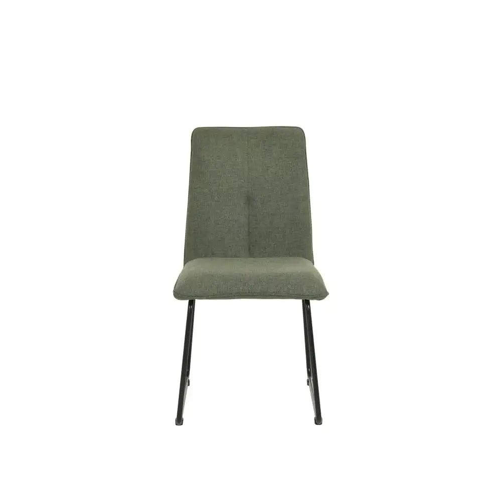 Set Of 2 Kirie Boucle Fabric Kitchen Dining Chair Metal Legs - Pine