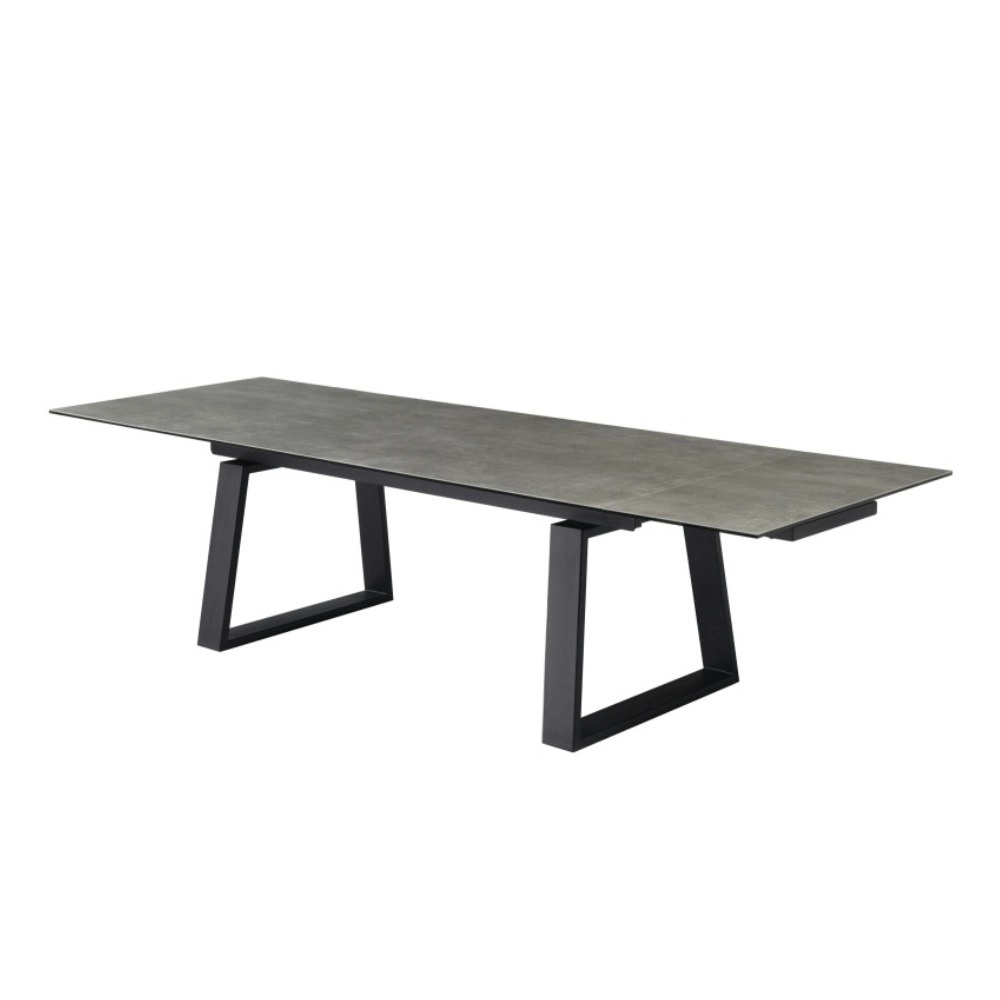 Raimon Furniture Nathan Rectangular Ceramic Extension Kitchen Dining Table 200-300cm Metal Frame - Andesite