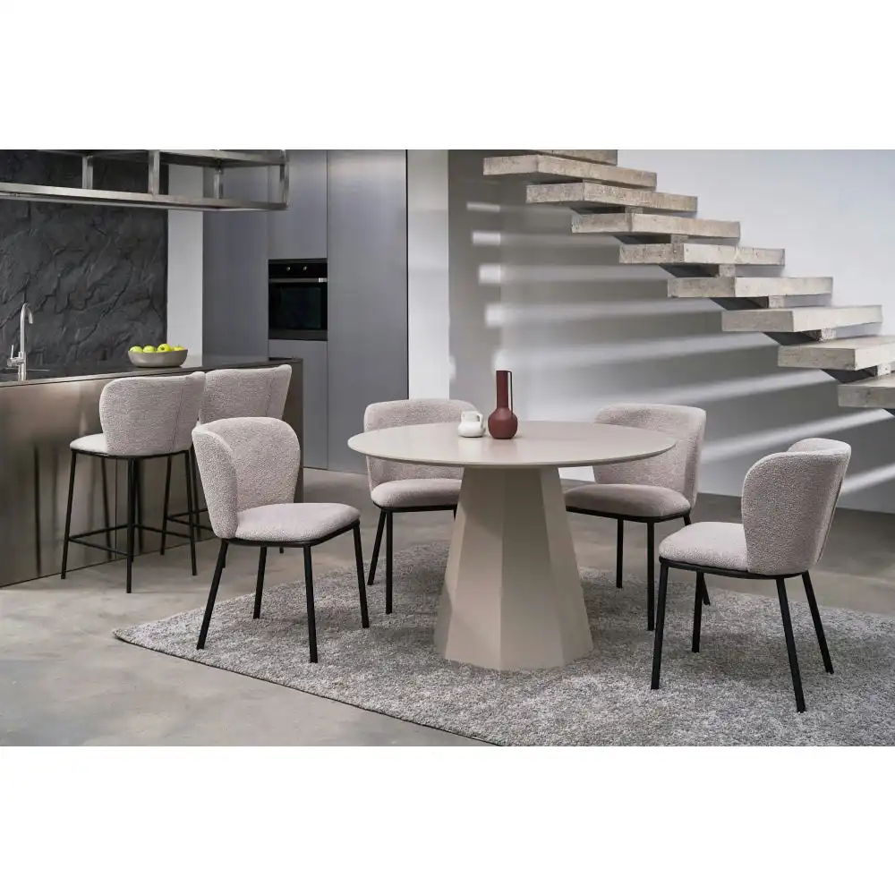 Raimon Furniture Set Of 2 Paolo Modern Boucle Fabric Kitchen Counter Bar Stool - Latte