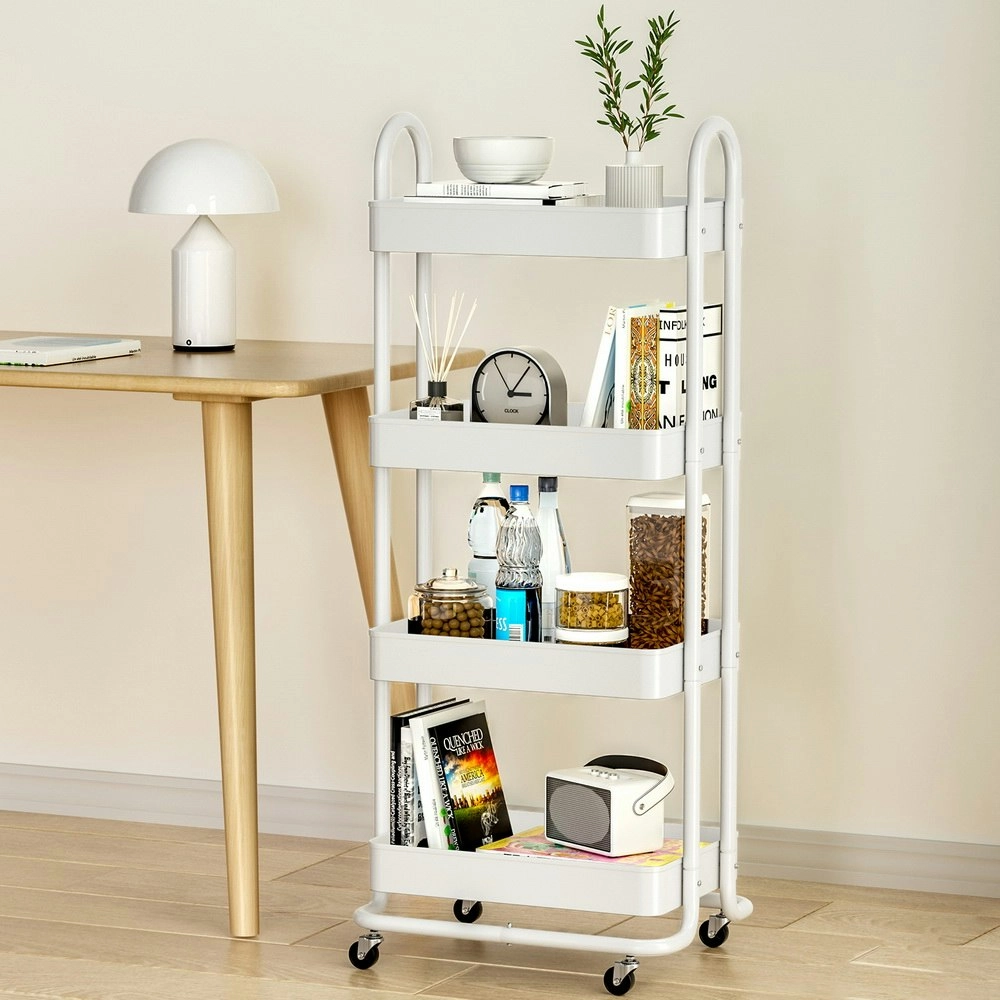 Artiss Storage Trolley Kitchen Cart 4 Tiers White