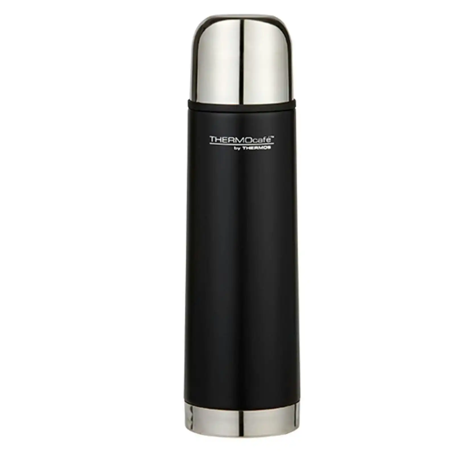Thermos Thermocafe1 Litre Stainless Steel Slim Vacuum Insulated Flask   Black