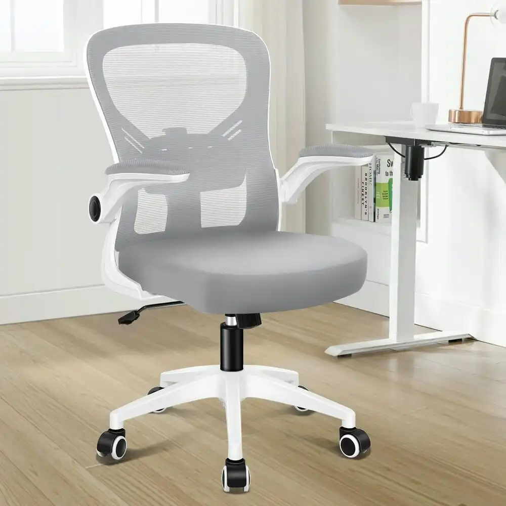 Alfordson Mesh Mid Back Computer Office Chair - Grey White
