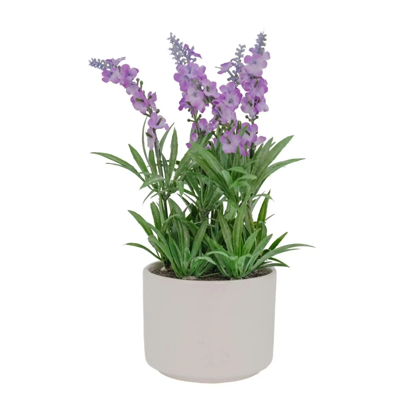 Artificial Lavender Purple Plant in white pot 25cm