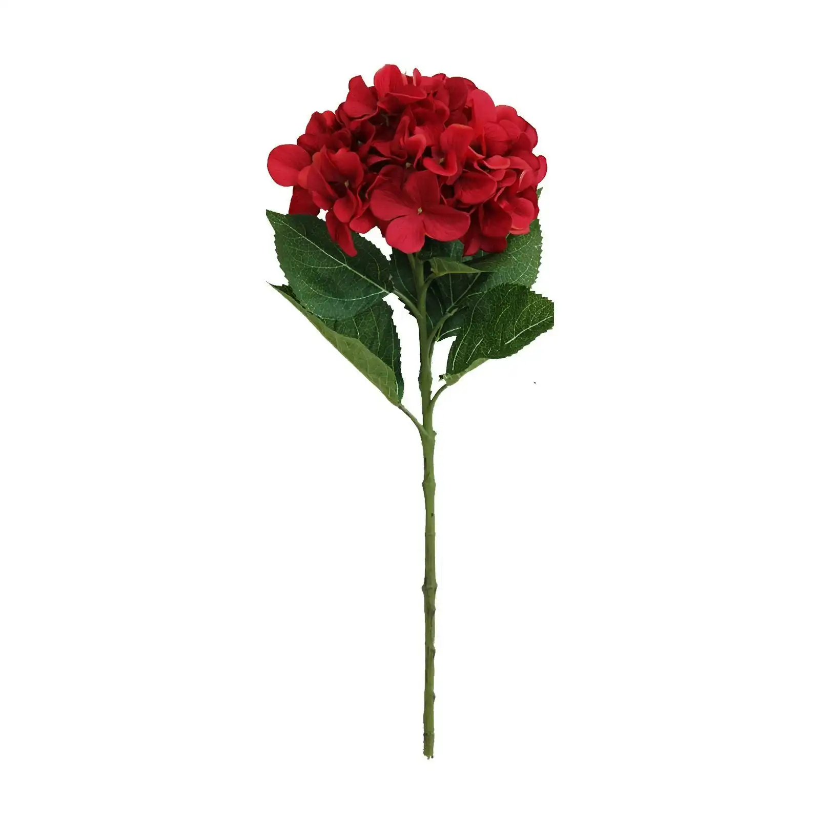 Artificial Red Hydrangea Flower Stem 55cm