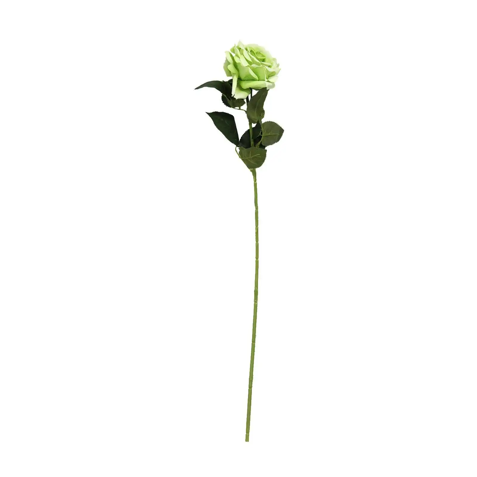 Artificial Green Velvet Rose Flower Stem 75cm