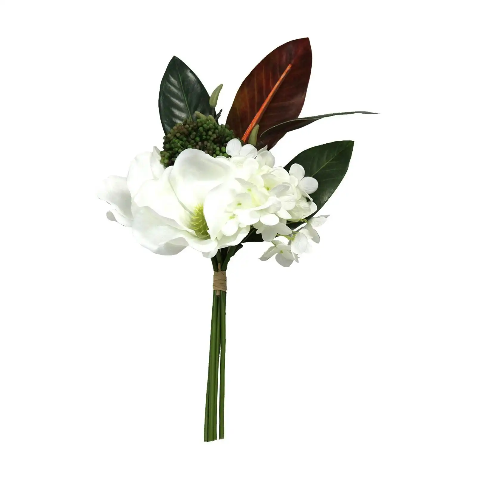 Artificial White Magnolia Flower Bouquet 40cm