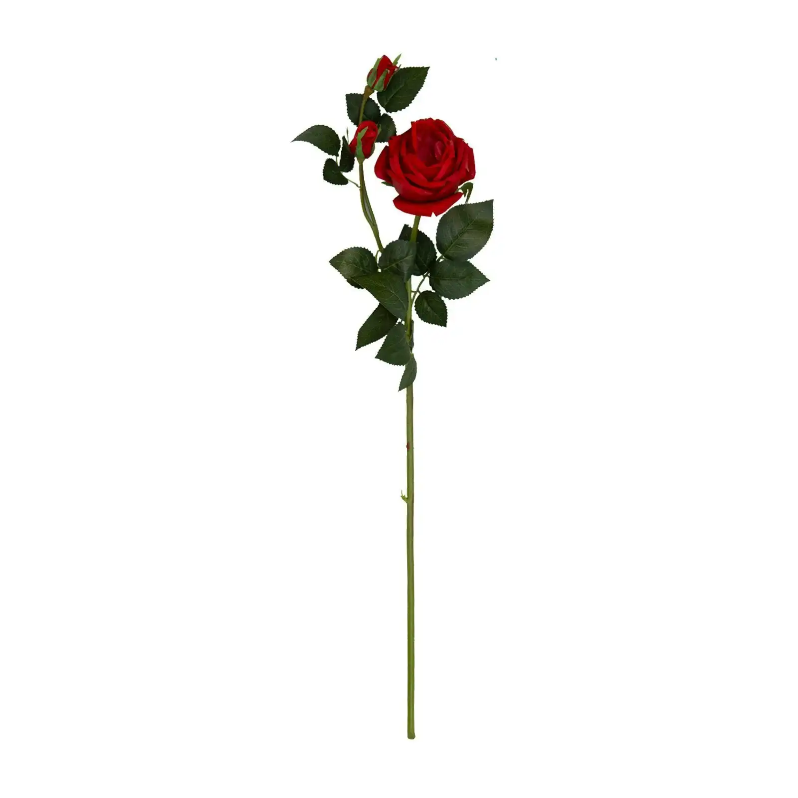 Artificial Red Scented Rose Flowers Stem 70cm