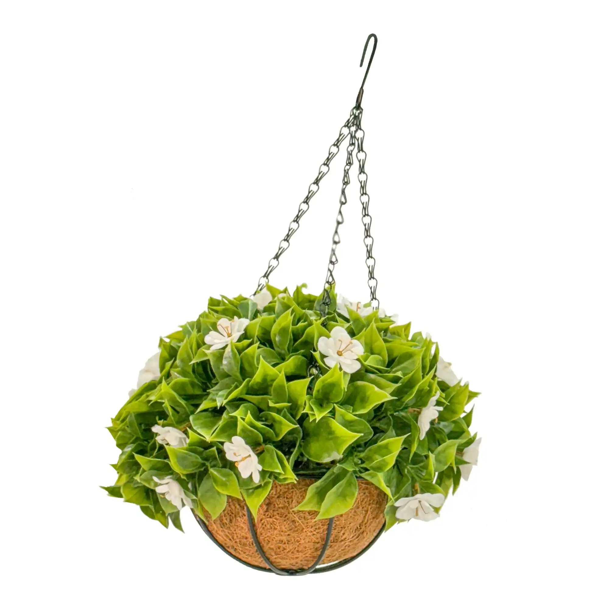 Hanging Baskets - Artificial Sakura - White 33cm Outdoor