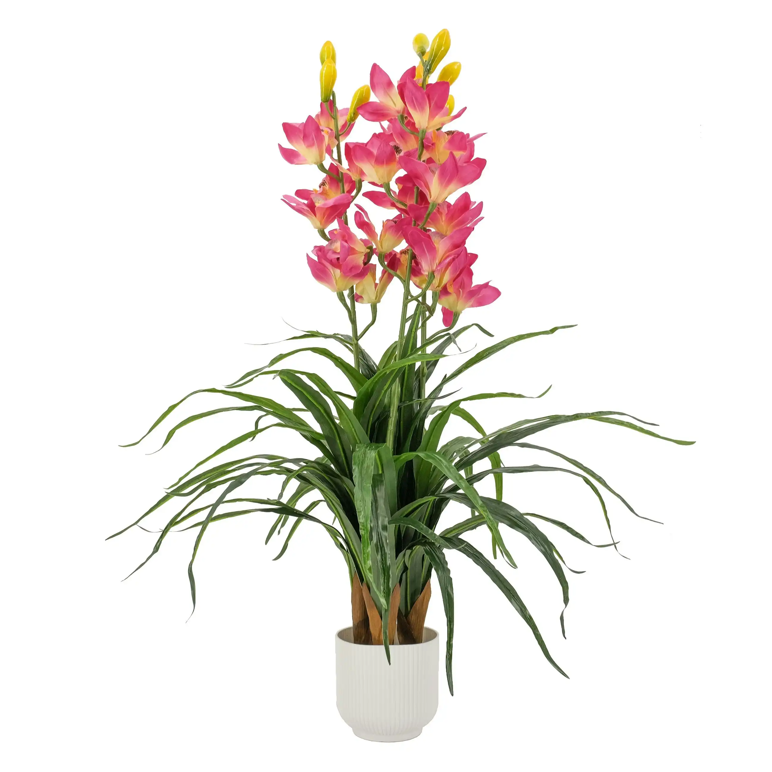 Artificial Pink Cymbidium Orchid Flower Plant 100cm