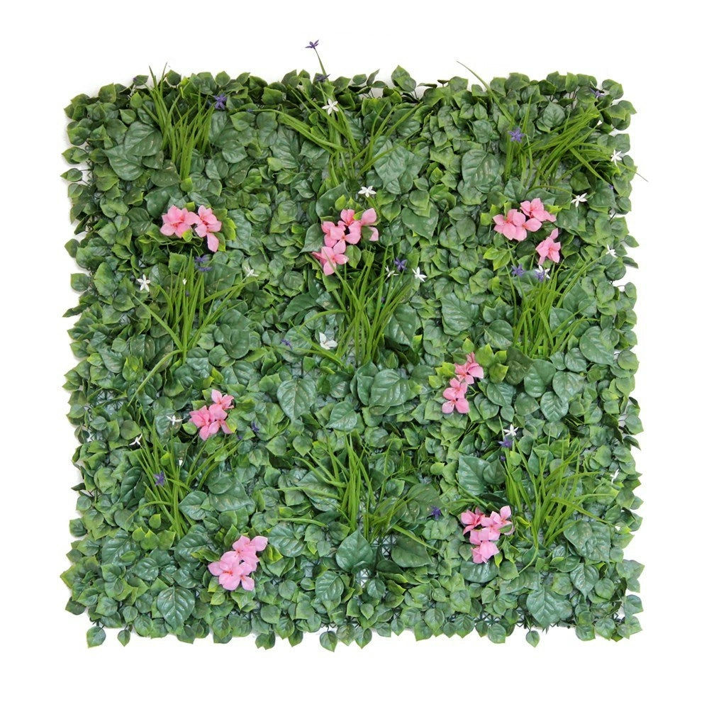 Artificial Pink Flowers Hedge  100x100cm