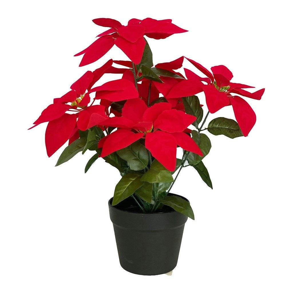 Artificial Red Poinsettia Plant 45cm