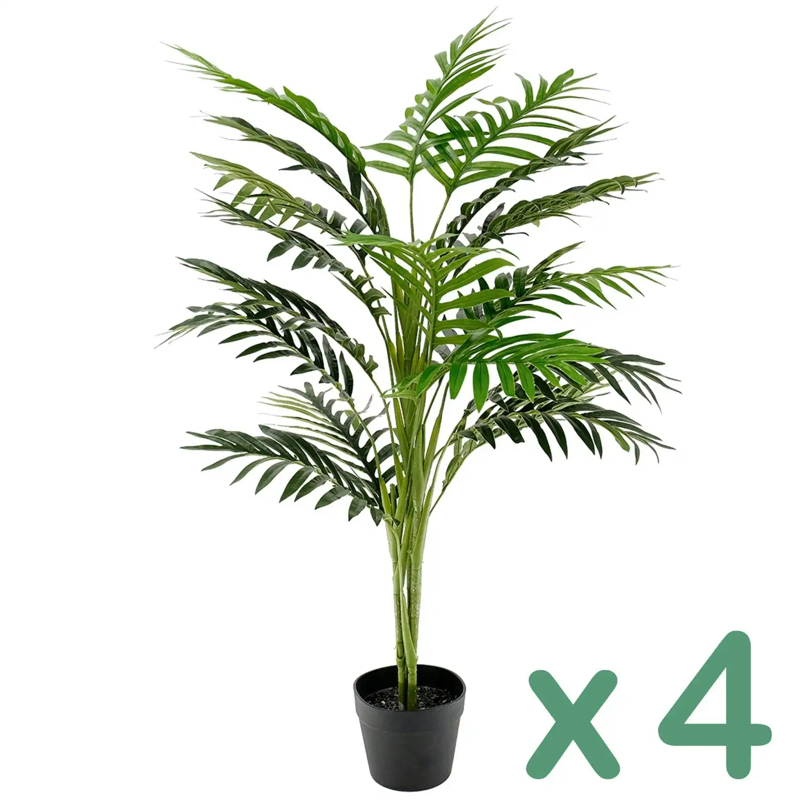 4 pots of Large Artificial Plants - UV treated Palm Trees 100cm