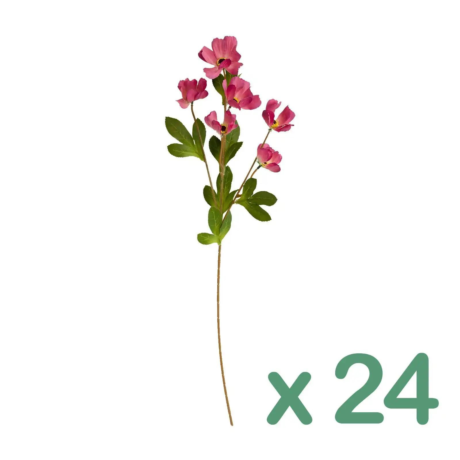 Carton of 24 - Artificial Flowers - Wild Poppy Pink 60cm
