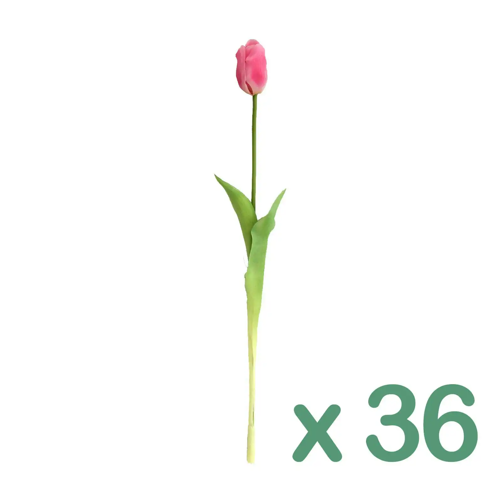 Carton of 36 - Artificial Stems - Tulip - PINK 50cm