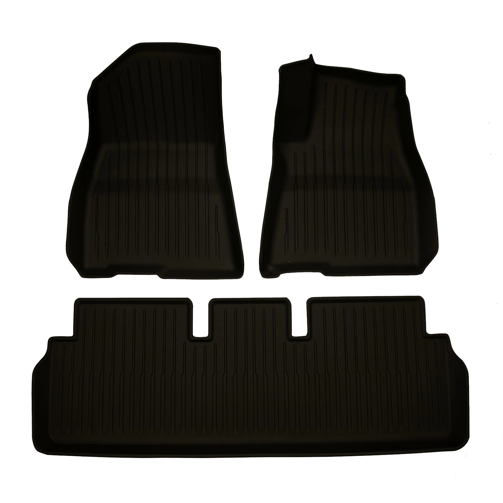 Accecar Tesla Model 3 TPE 3D Interior Floor Mat Set - 3PCs Front Rear Accessories