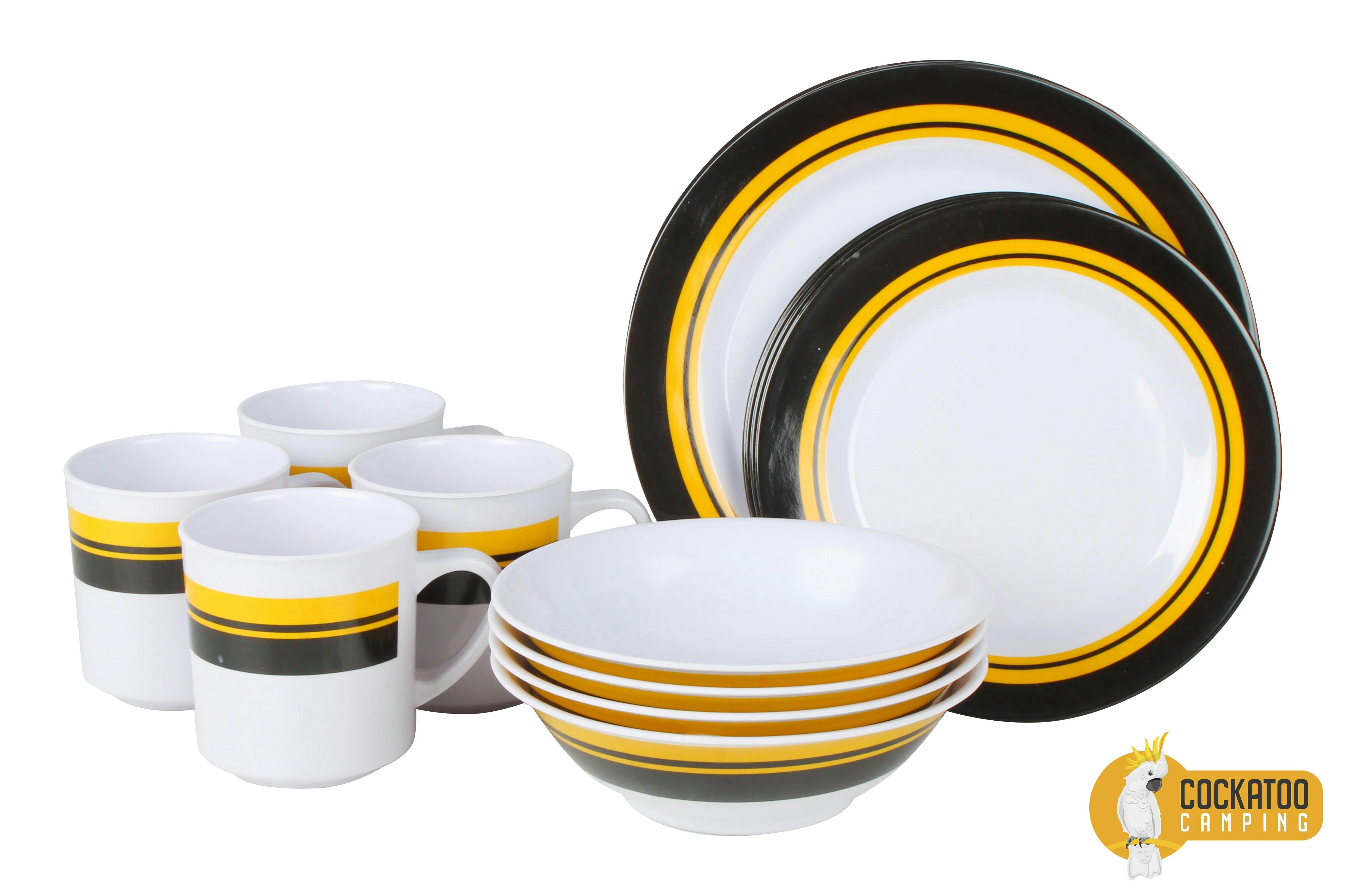 16 Piece Melamine Camping Dinner Set