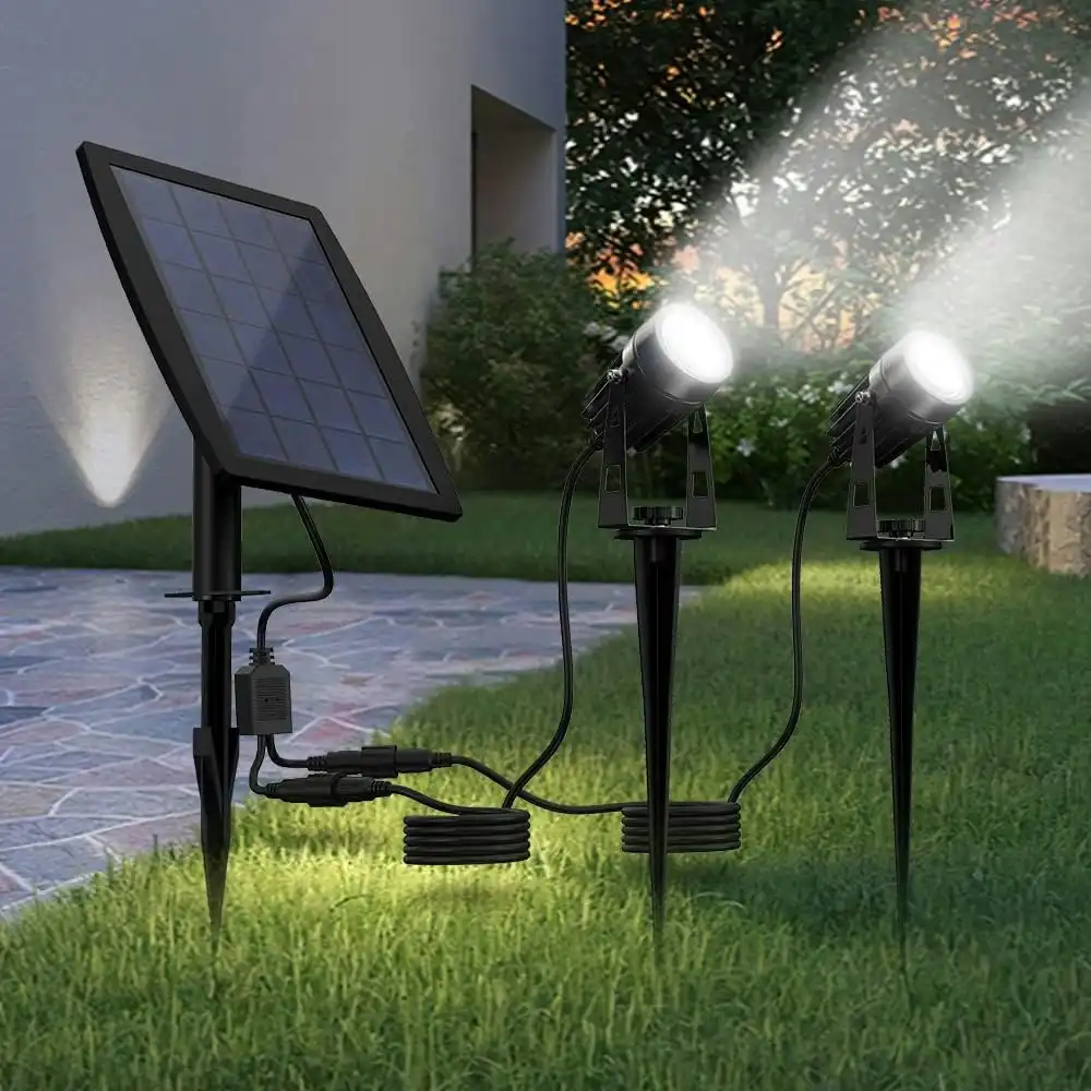 Solar Spot Lights Outdoor 2-in-1 LED Landscape Spotlights Solar Wall Lights Waterproof Landscaping Light Yard Garden Driveway Patio Lawn Auto On Off