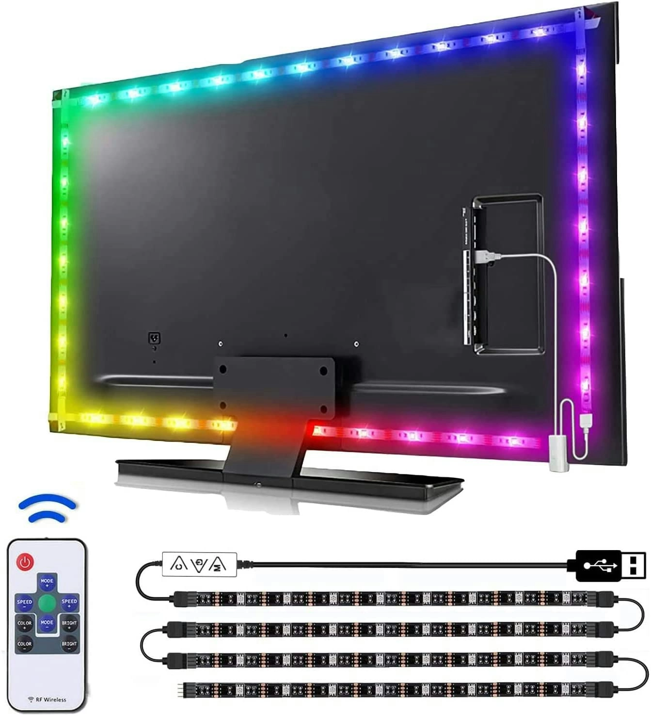 3M LED Strip Lights Rope Light for TV, Gaming and Computer (Lights Strip App with Remote Control)