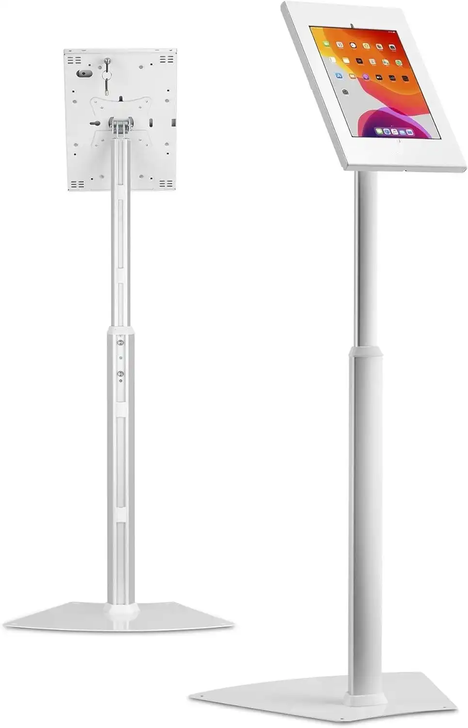 Tablet Stand iPad Holder Kiosk Floor Display Anti-Theft White