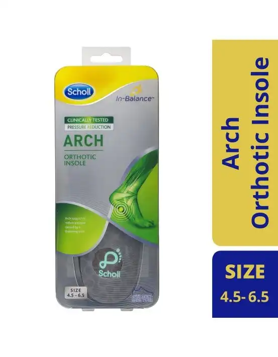 Scholl In-Balance Arch Orthotic Insole Small Size 4.5 - 6.5 1 Pair