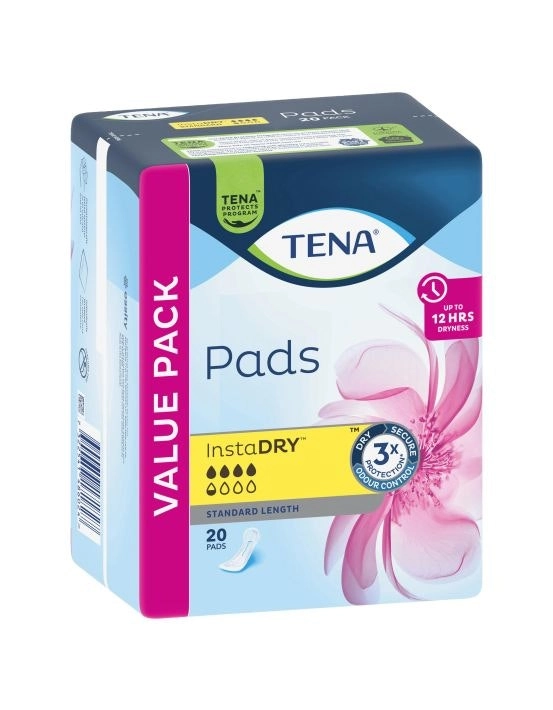 TENA Pads InstaDRY Standard Length 20 Pads