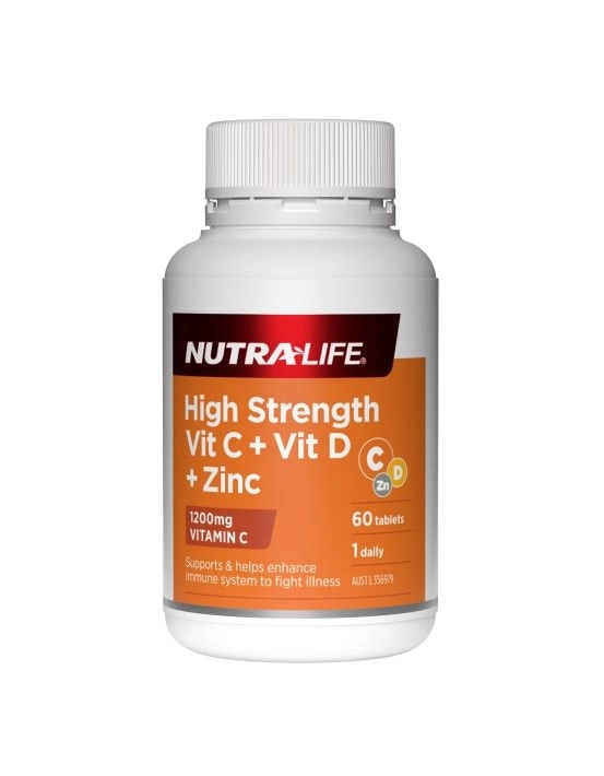 Nutra-Life High Strength Vit C + Vit D + Zinc 60 Tablets