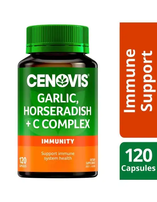 Cenovis Garlic, Horseradish + C Complex 120 Capsules