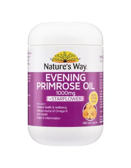 Nature's Way Evening Primrose Oil 1000mg Plus Starflower 125 Soft Capsules