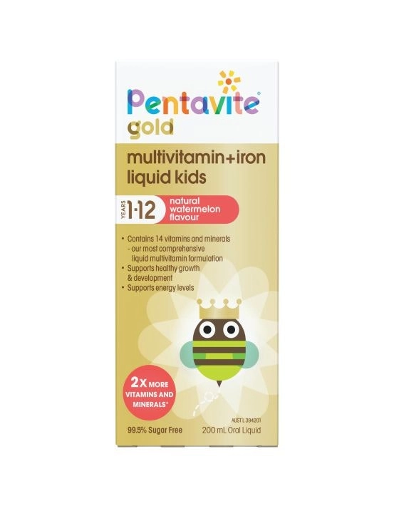 Pentavite Gold Multivitamin + Iron Liquid 200ml