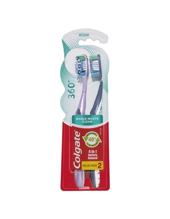 Colgate 360° Toothbrush Medium Twin Pack