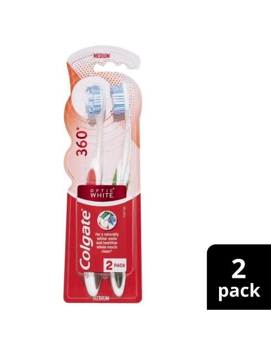 Colgate 360° Advanced Optic White Toothbrush Twin Pack