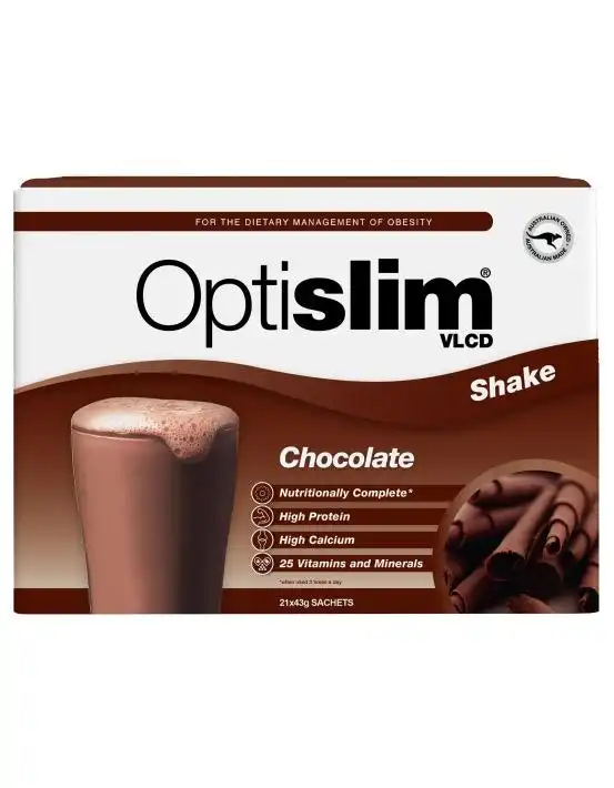 OptiSlim VLCD Meal Replacement Shake Chocolate 21x43g Sachets