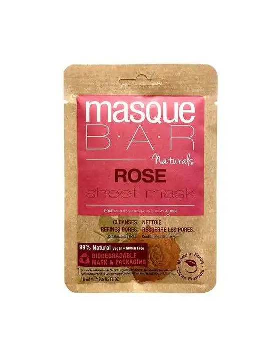 Masque Bar Naturals Cleansing Rose Face Sheet Mask