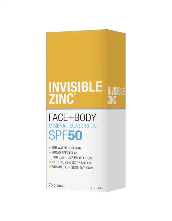 Invisible Zinc Face + Body Mineral Sunscreen SPF 50 75g