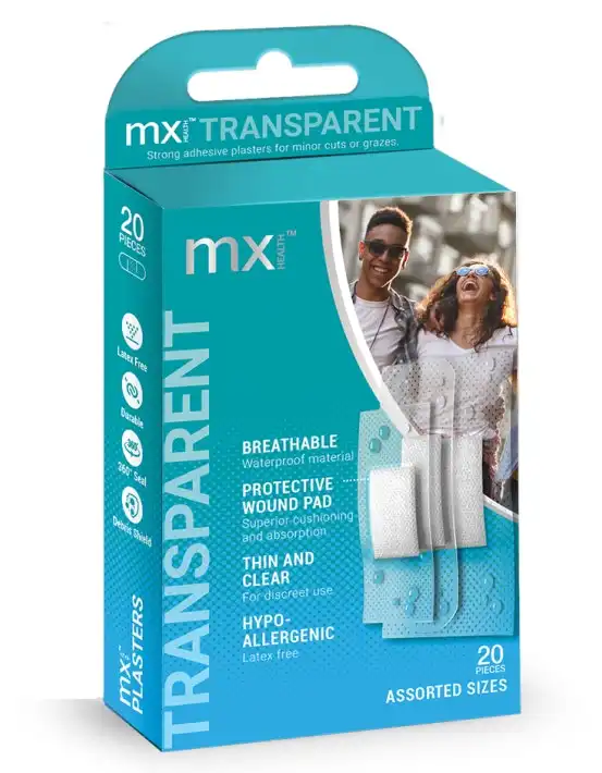 MX Health Transparent Plasters 20 Pack