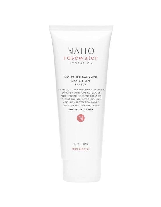 Natio Rosewater Hydration Moisture Balance Day Cream SPF50+ 90ml