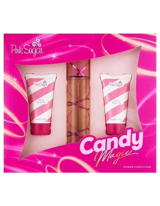 Aquolina Ladies Pink Sugar Candy Magic EDT 100ml & Shower Gel 50ml & Body Lotion 50ml 3 Piece Gift Set