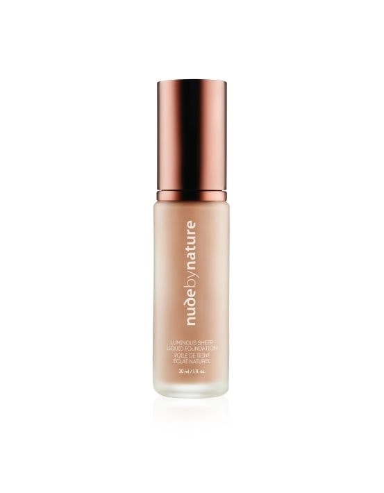 Nude by Nature Luminous Sheer Liquid Foundation W1 Rose Biege 30mL