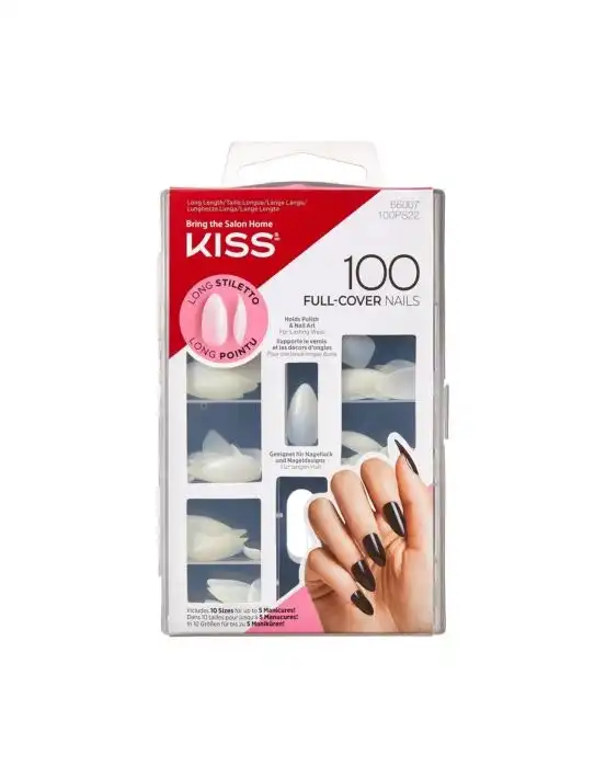 Kiss 100 Nails Long Stiletto Artificial Nails Kit
