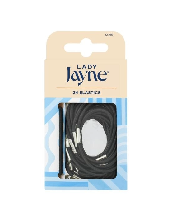 Lady Jayne Black Elastics 24 Pack