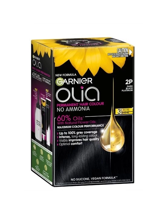 Garnier Olia 2P Dark Black Platinum No Ammonia Permanent Hair Colour