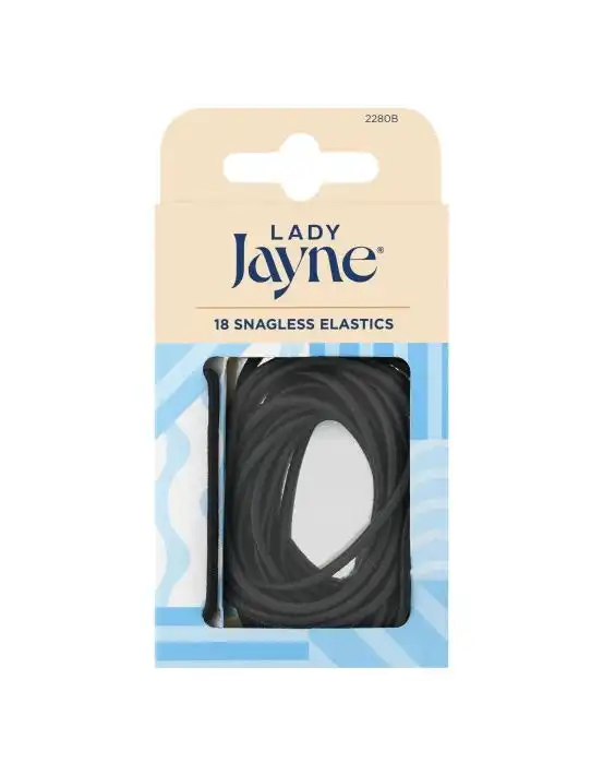 Lady Jayne Black Snagless Elastics 18 Pack