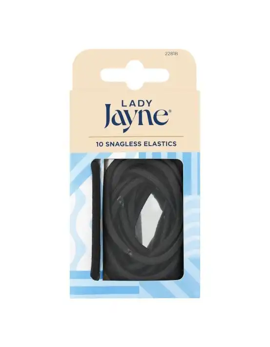 Lady Jayne Black Snagless Thick Elastics 10 Pack