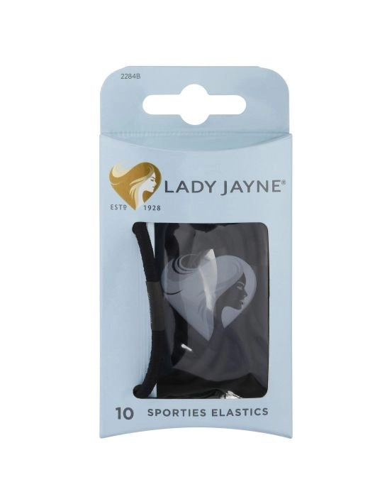 Lady Jayne Black Super Hold Thick Elastics 10 Pack