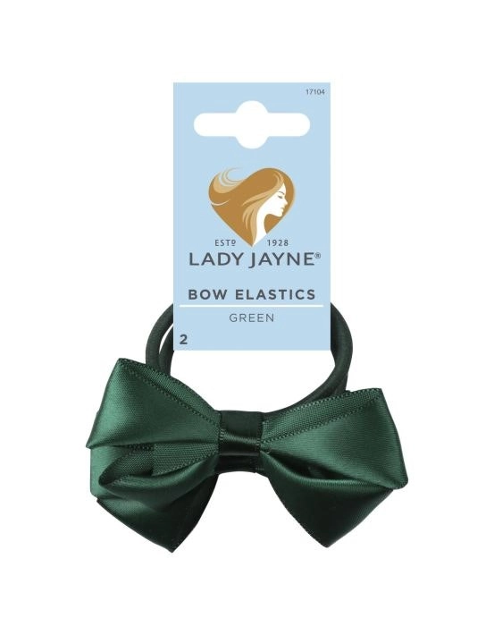 Lady Jayne Bow Elastics Green 2 Pack