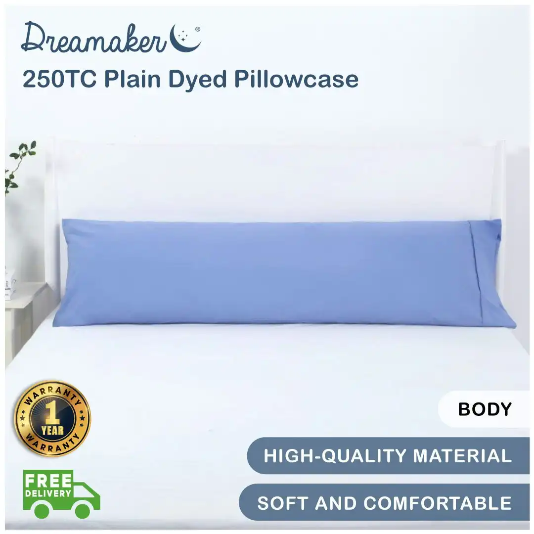 Dreamaker 250Tc Plain Dyed Body Pillowcase-48X150Cm Lavender