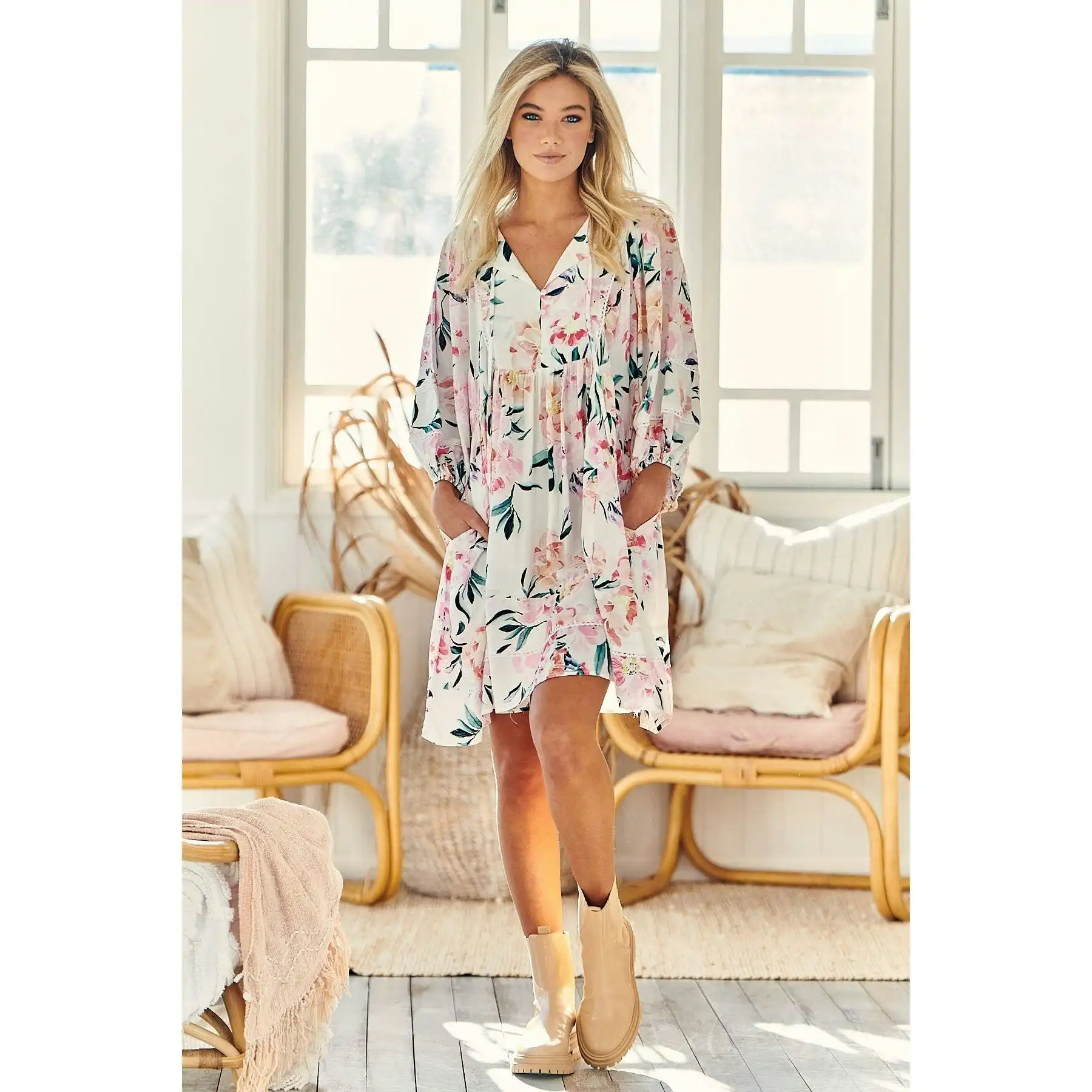 Jaase Peony Princess Print Adela Dress