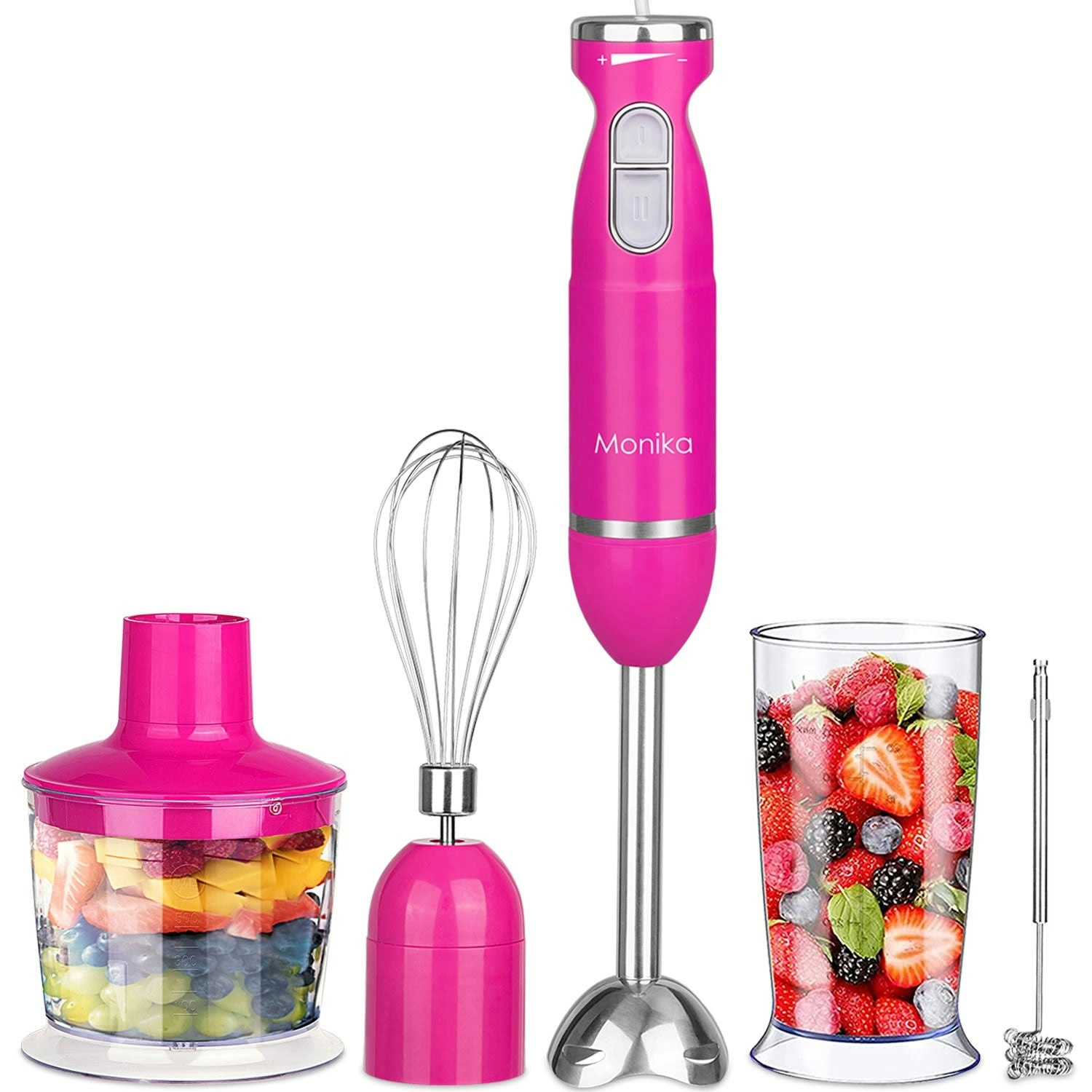 Monika 5In1 Electric Stick Blender Handheld Mixer Chopper Stainless Steel Whisk